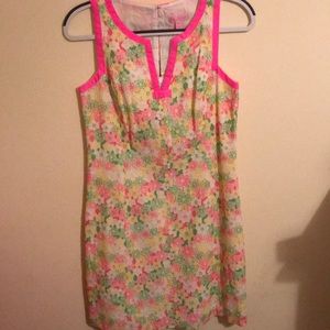 Lilly Pulitzer neon multicolor shift dress, size 6